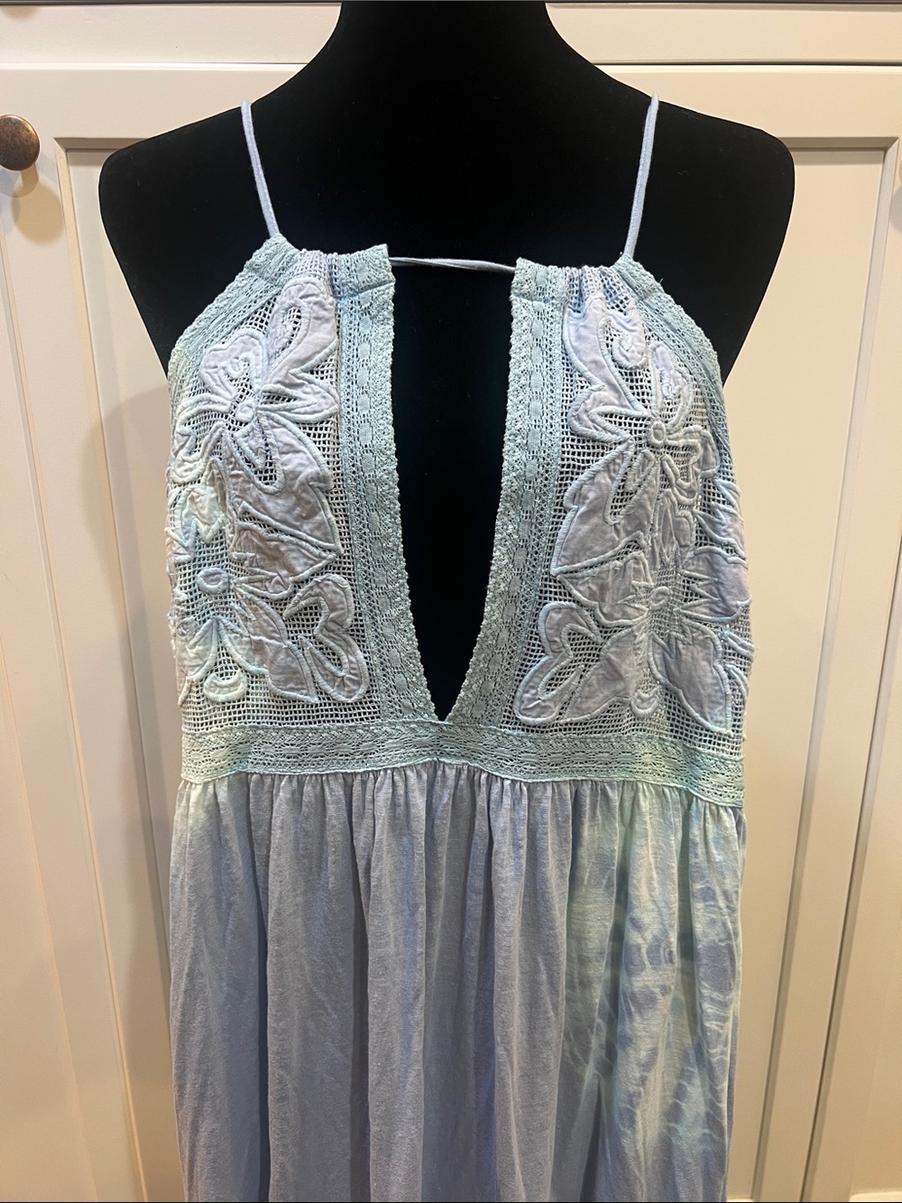 ✨Free Tie-Dye Maxi Slip Dress✨ lace ties blue beach festival medium